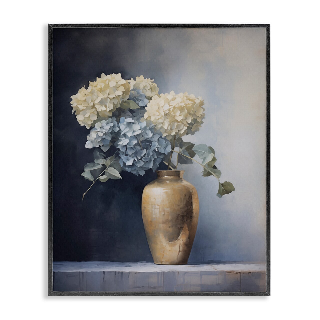 Stupell Industries Subtle Hydrangeas in Vase Framed Giclee Design by Arlington Prints